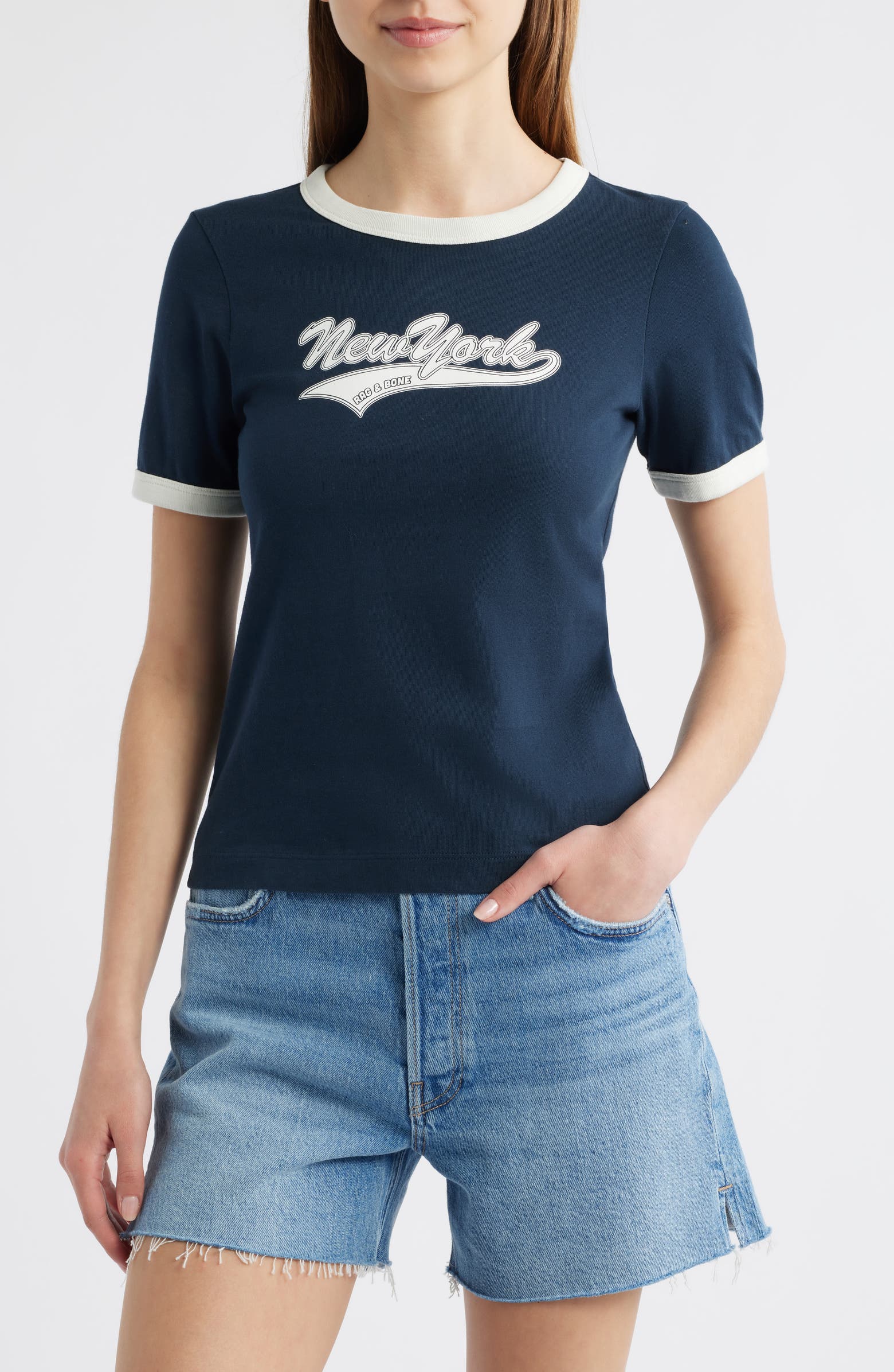 rag & bone New York Cotton Graphic Ringer T-Shirt | Nordstromrack