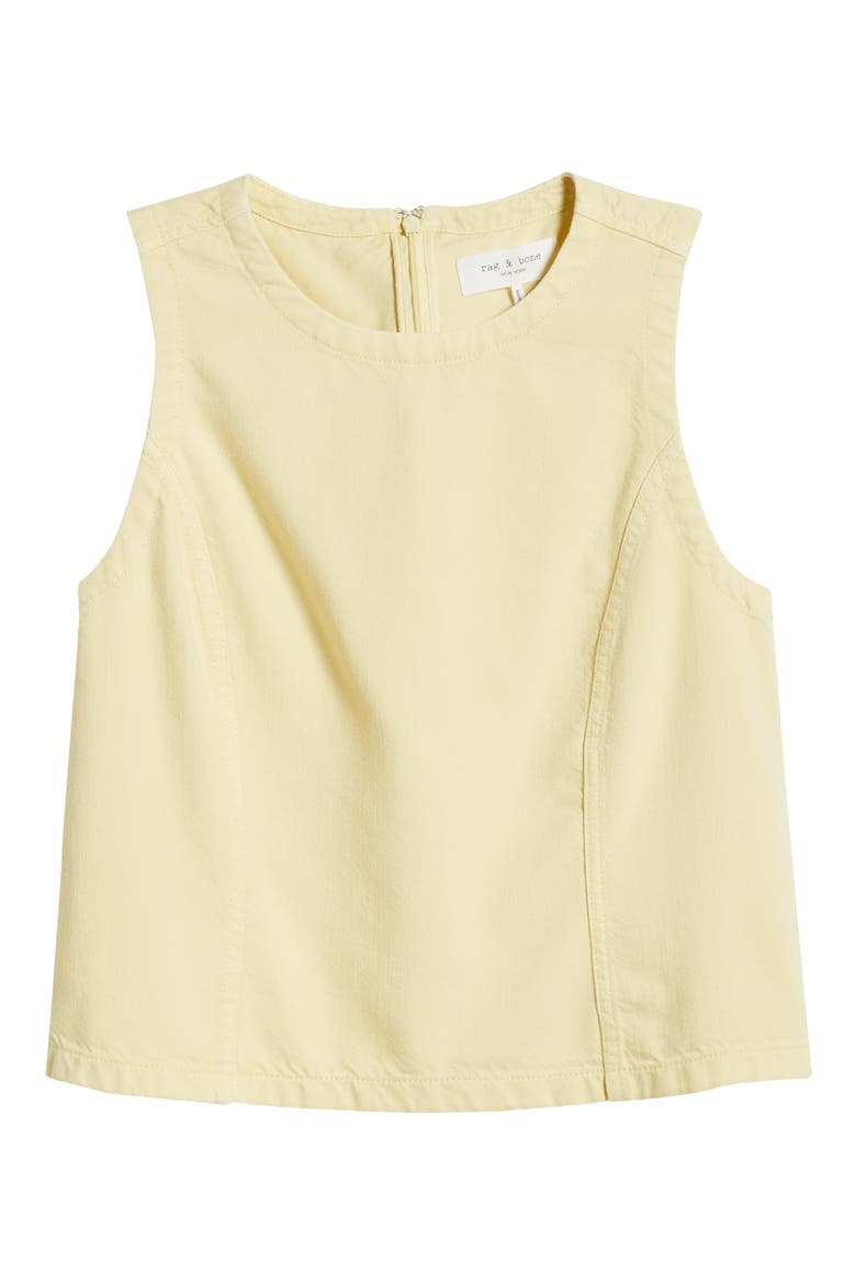 Myla Ultra Featherweight Sleeveless Denim Top, Alternate, color, PASTEL YELLOW