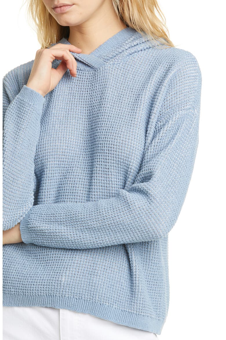 Organic Cotton Blend Hooded Sweater, Alternate, color, HAZE