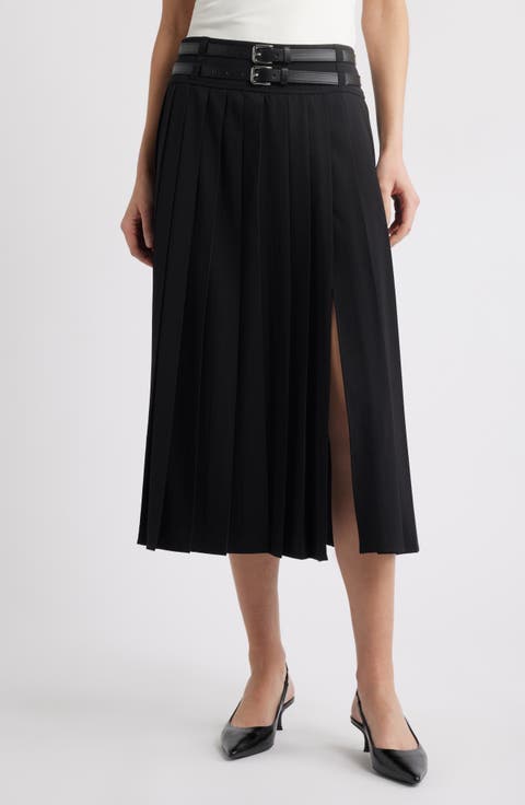 【U LAN】Layered pleated midi skirt Chiffon Pleated Midi Skirt