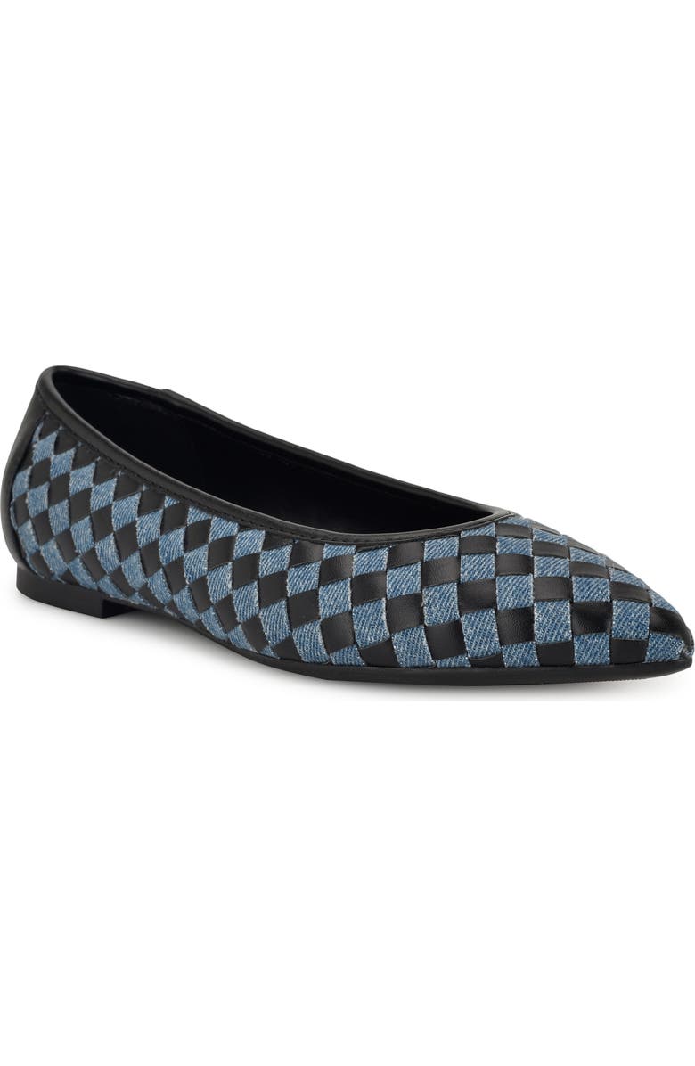 Nine West Largo Pointed Toe Flat, Main, color, Black/Blue