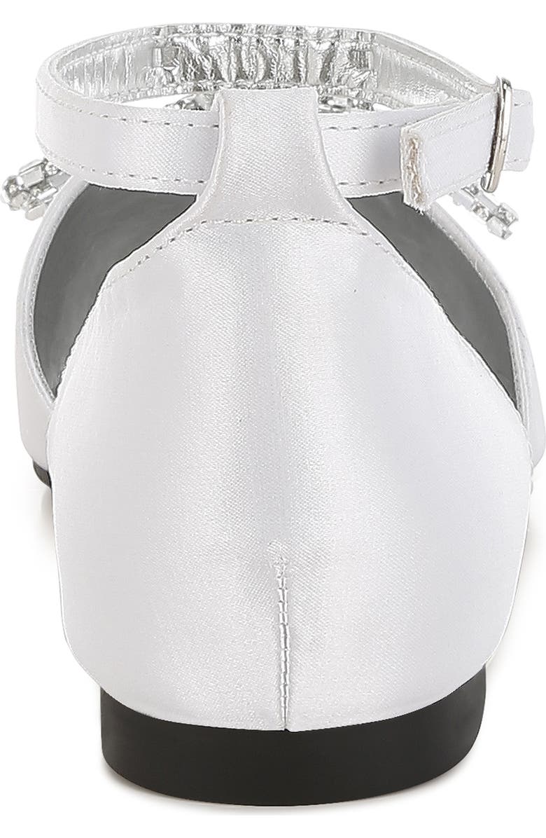 Rag & Co Simina Embellished Ankle Tie Flat, Alternate, color, White