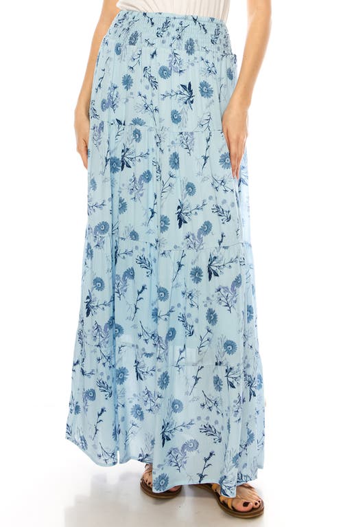A Collective Story Floral Maxi Skirt In Blue