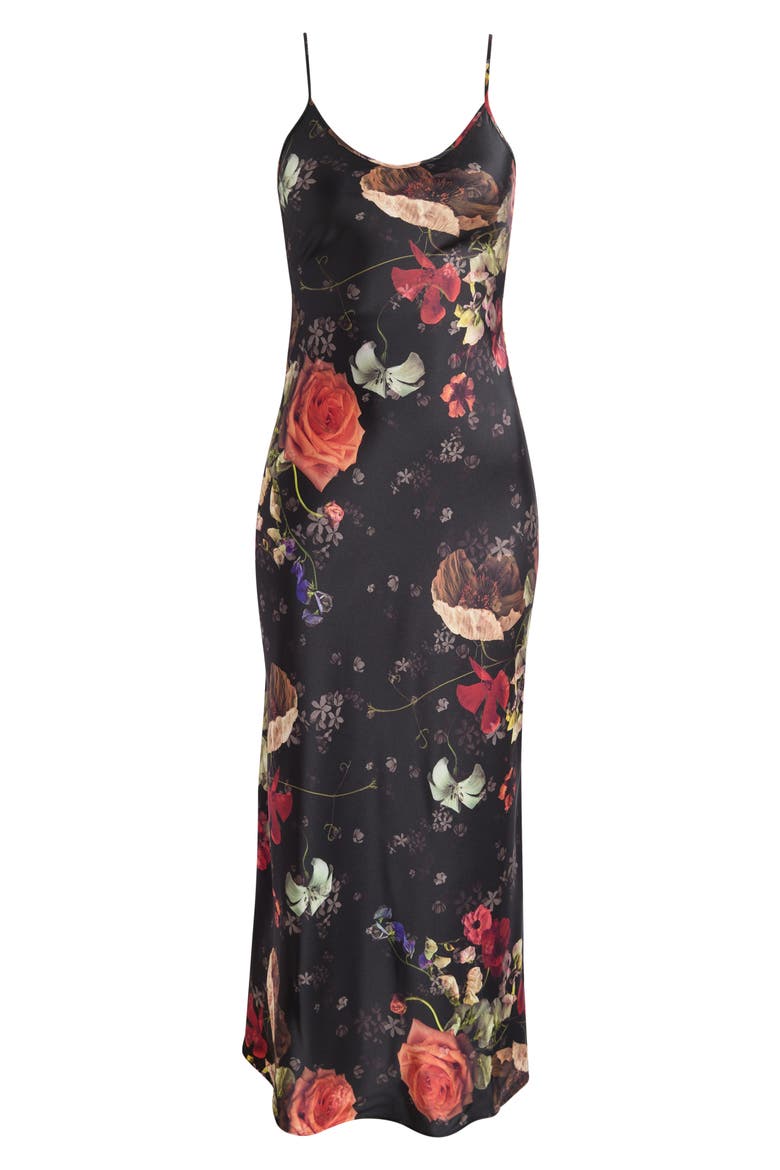 Bryony Satin Slipdress, Alternate, color, HAZE BLACK