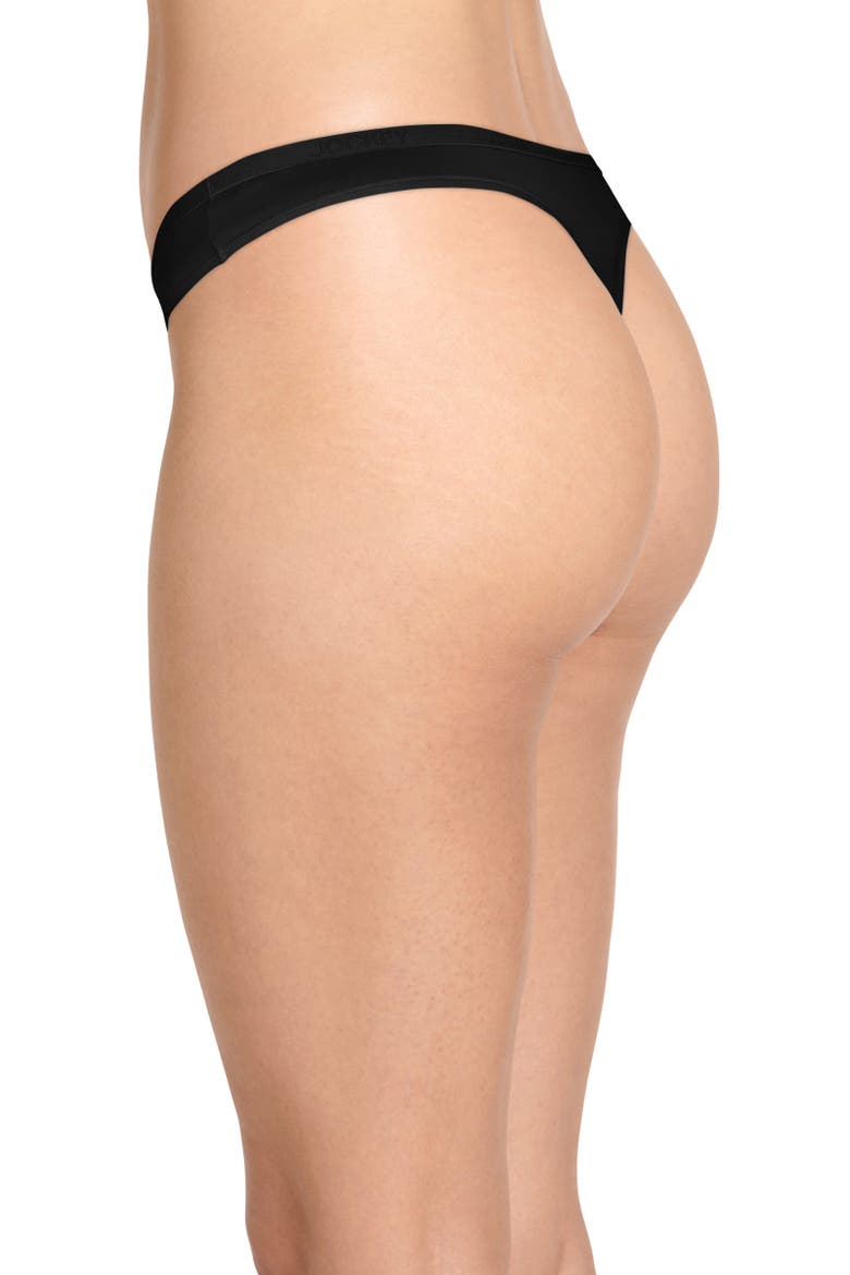 Women's Organic Cotton Stretch Thong - 6 Pack, Alternate, color, Black