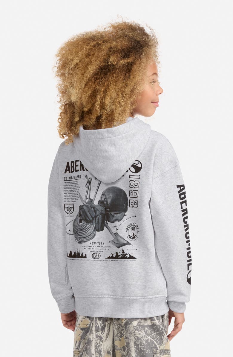 abercrombie kids Kids' Scenic Fashion Cotton Blend Hoodie, Alternate, color, Light Grey Heather