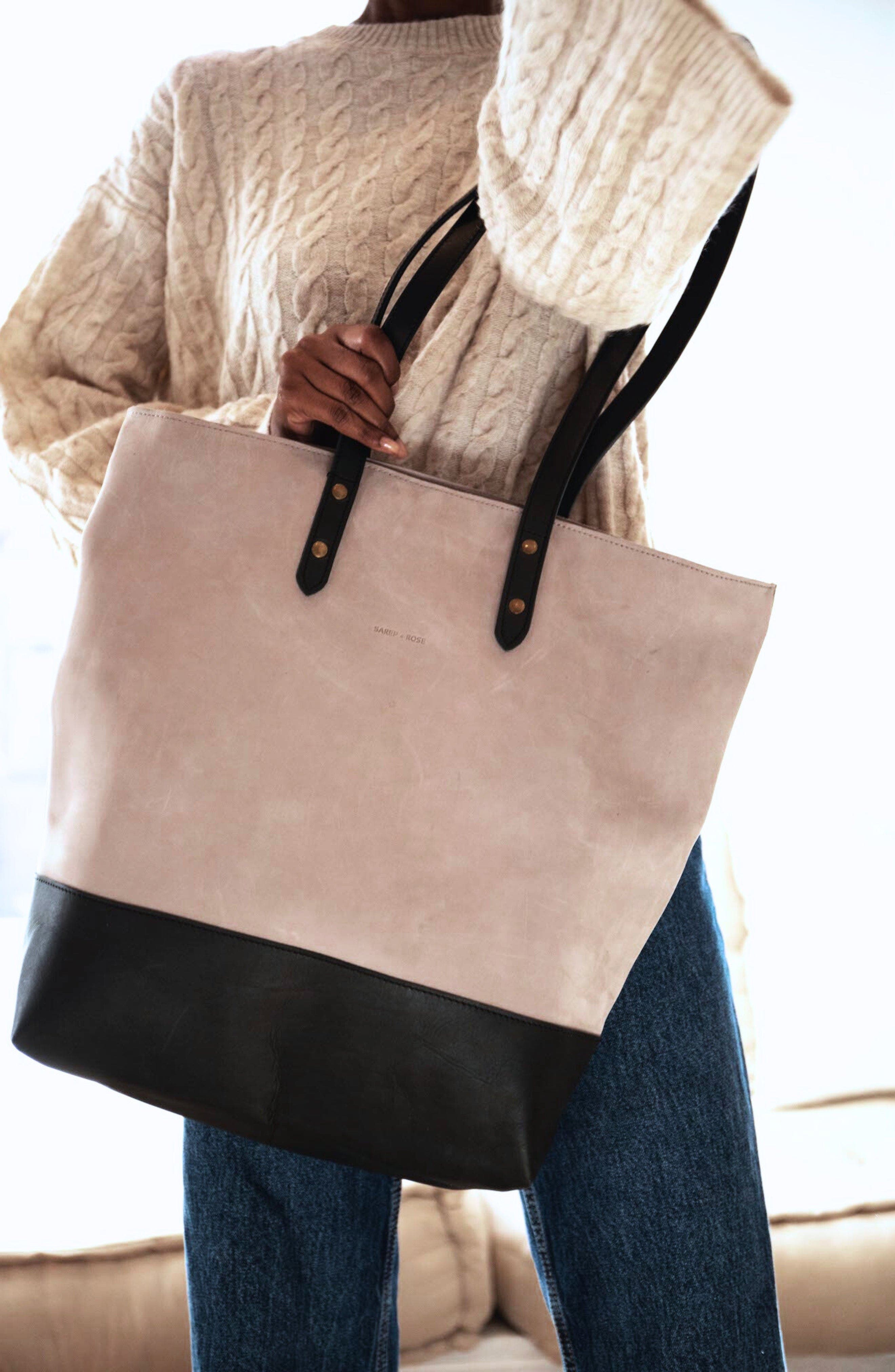 Sarep + Rose Kenya Large Leather Zipped Tote Bag, Alternate, color, Smoky Gray Nubuck
