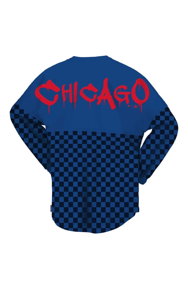 FANATICS Women's Fanatics Branded Royal Chicago Cubs Checker Print Long Sleeve T-Shirt, Alternate, color, Royal