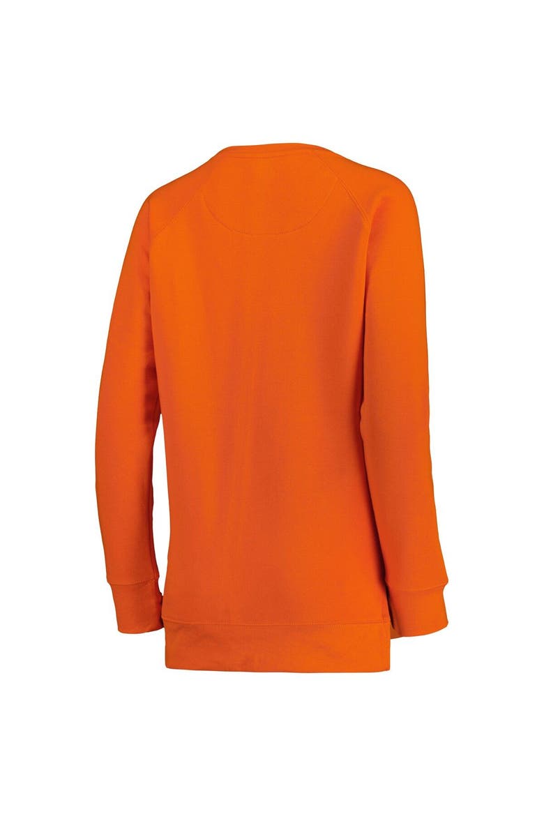 Women's Pressbox Orange Clemson Tigers Steamboat Animal Print Raglan Pullover Sweatshirt, Alternate, color, Orange