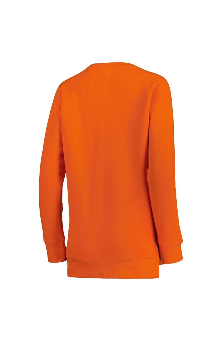 PRESSBOX Women's Pressbox Orange Clemson Tigers Steamboat Animal Print Raglan Pullover Sweatshirt, Alternate, color, 