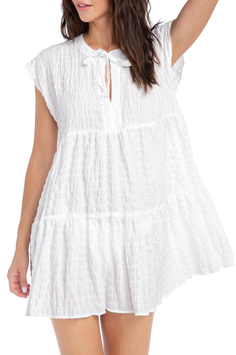 Fiona Flouncy Cover-Up Dress, Alternate, color, WHITE