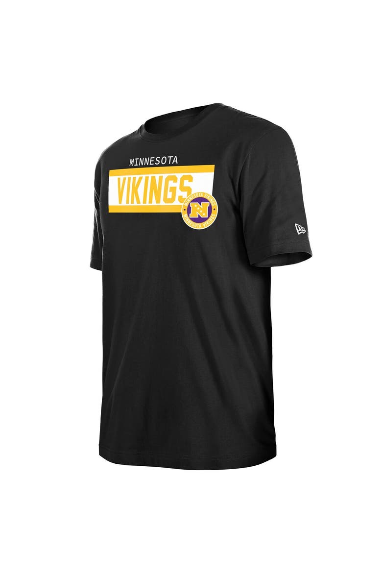 Men's New Era  Black Minnesota Vikings 3rd Down High Density Print T-Shirt, Alternate, color, Black