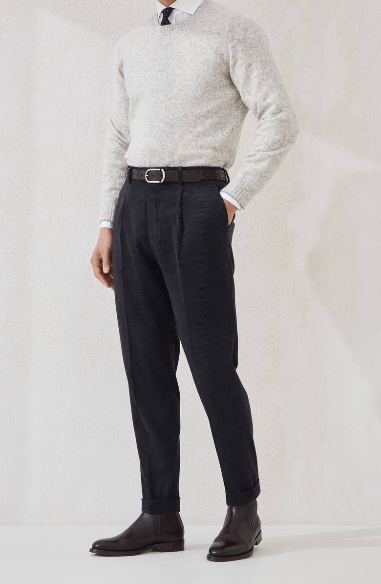 Brunello Cucinelli Corduroy trousers, Alternate, color, Charcoal