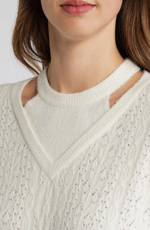 Wit & Wisdom V-neck Sweater With Bib In White