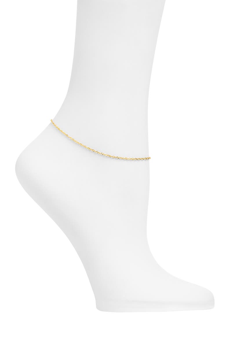 Textured Chain Anklet, Alternate, color, GOLD