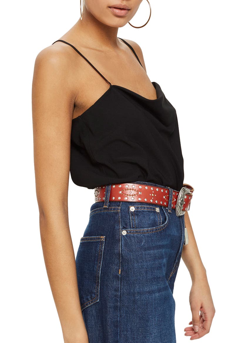Cowl Neck Camisole, Alternate, color, BLACK
