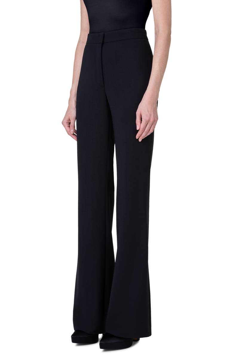 Akris punto Courtney Wide Leg Stretch Virgin Wool Pants, Alternate, color, 009 Black
