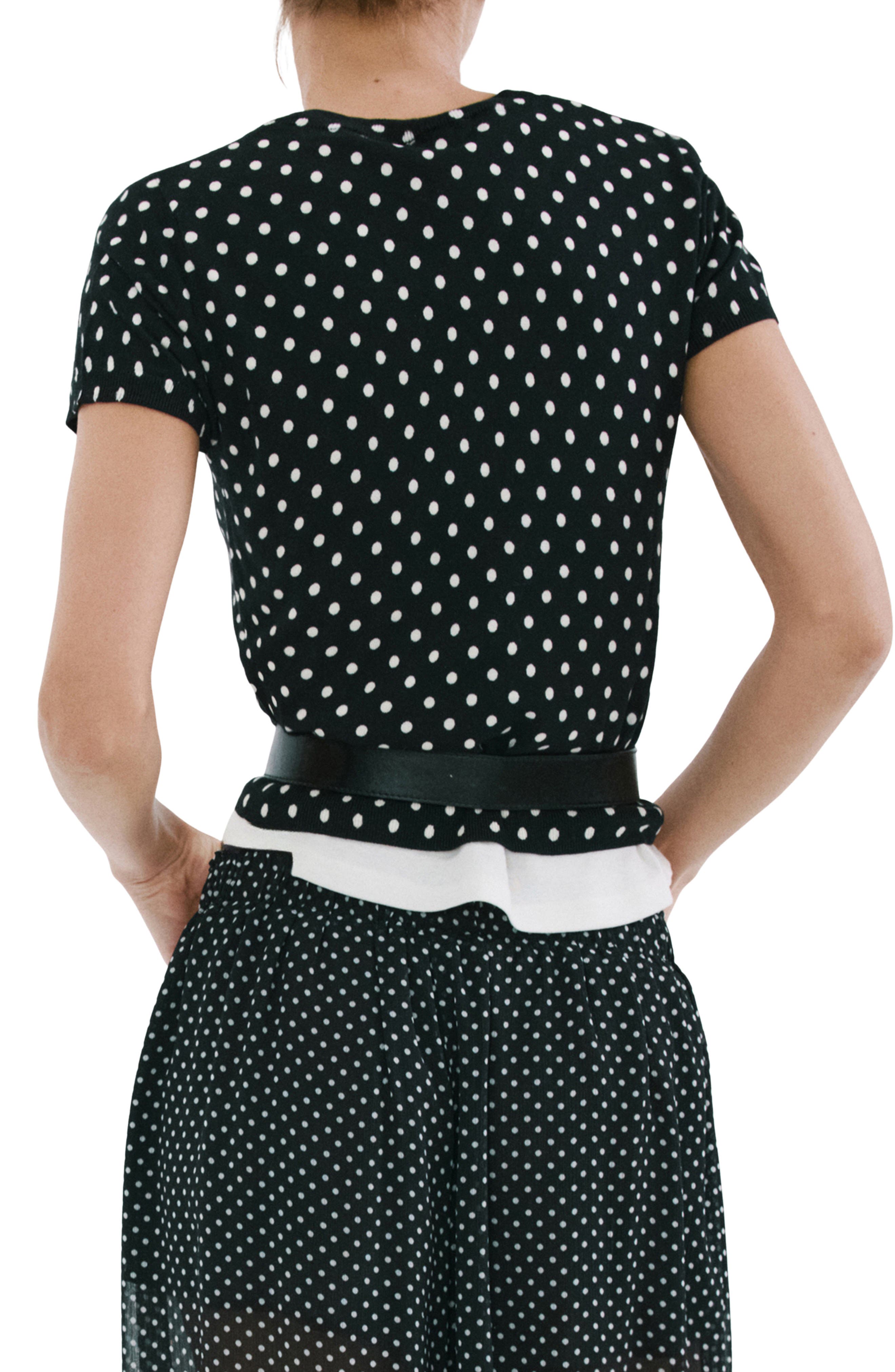 Dot Short Sleeve Sweater - image 2