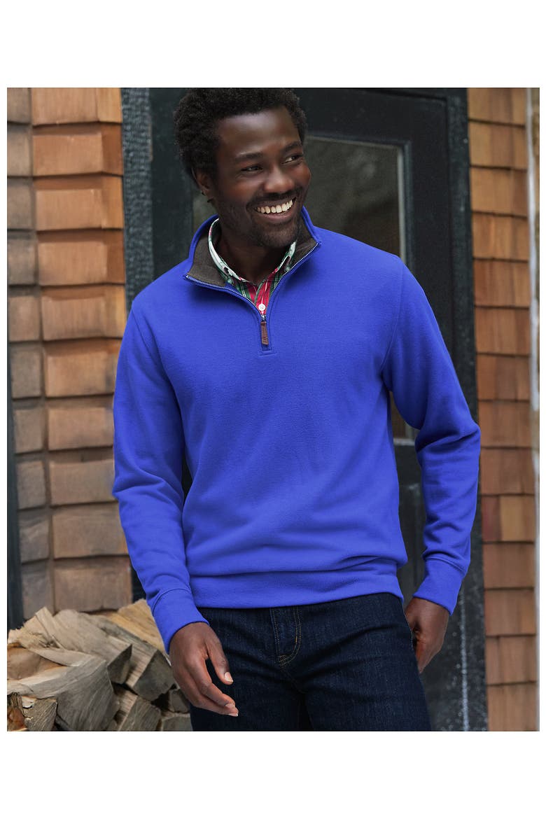 Bedford Rib Quarter Zip Pullover Sweater, Alternate, color, Volt Blue