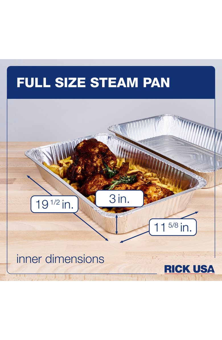 RICK USA Full Size Steam Pan 10pk, Alternate, color, Silver