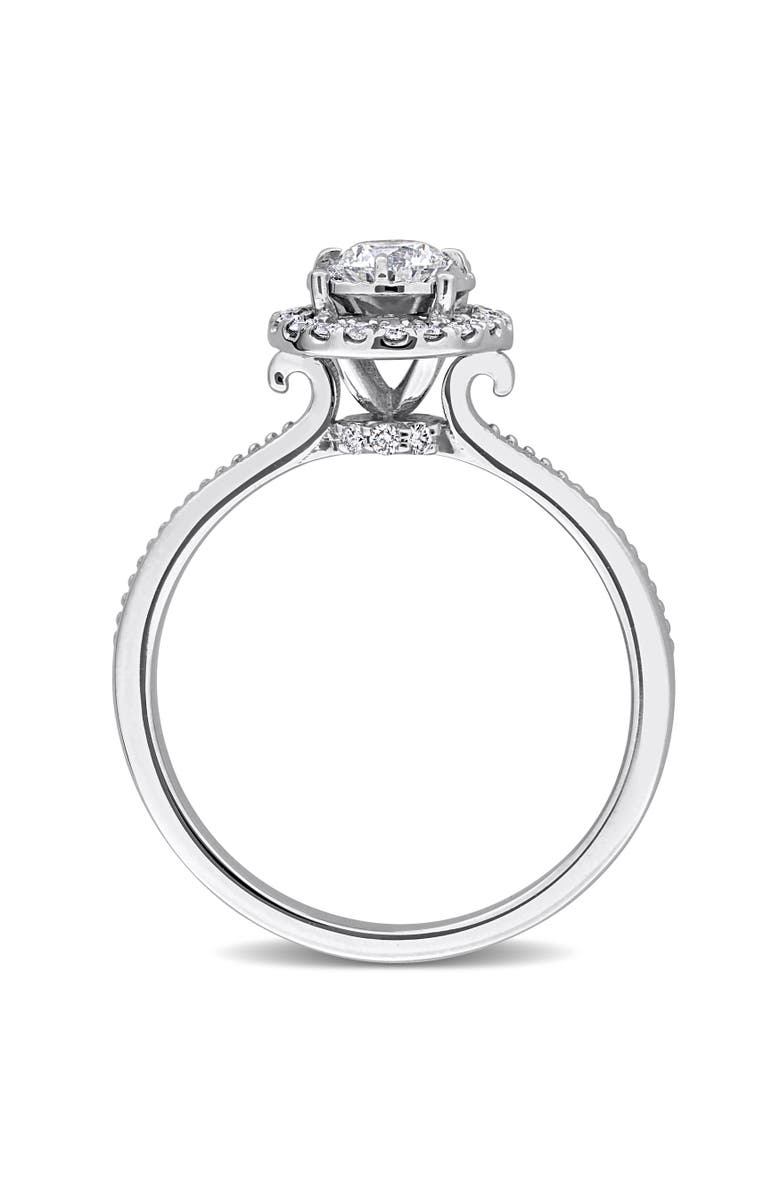 Julianna B. 3/8 ctw Lab-Grown Diamond Halo Ring 18k, Alternate, color, White Gold