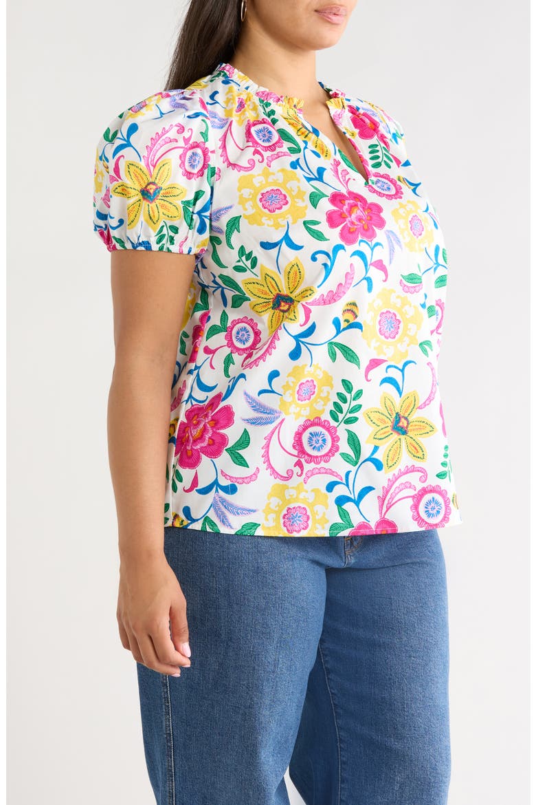 Kress Floral Print Top, Alternate, color, WHITE MULTI