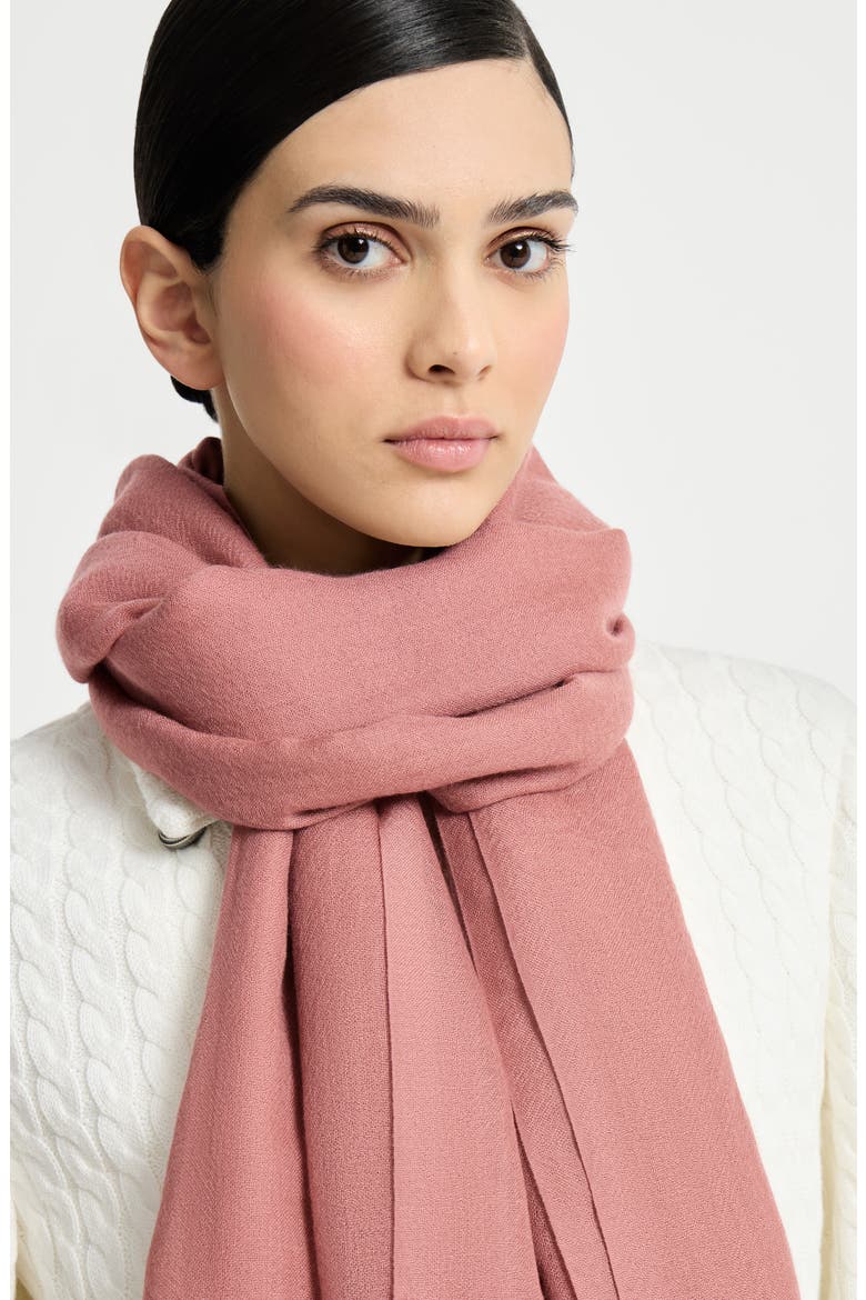 Cashmere and silk scarf, Alternate, color, Pink