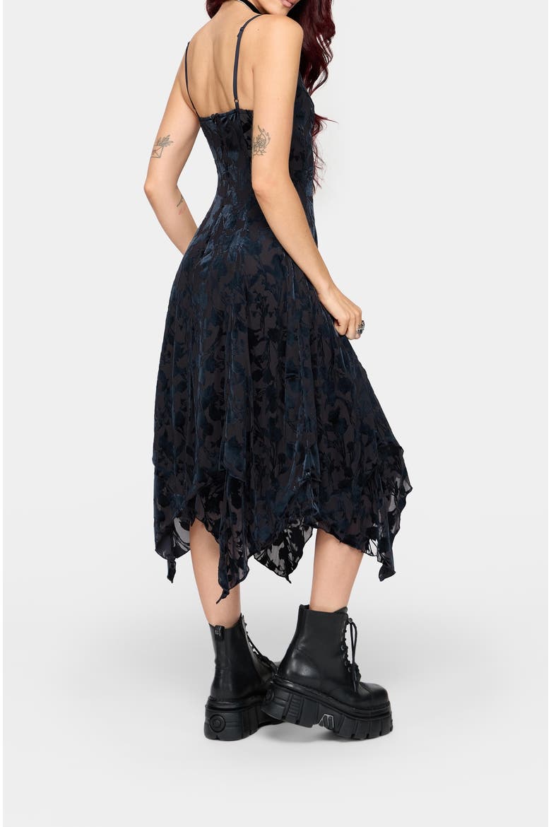 Sienna Devore Cami Midi Dress, Alternate, color, Navy