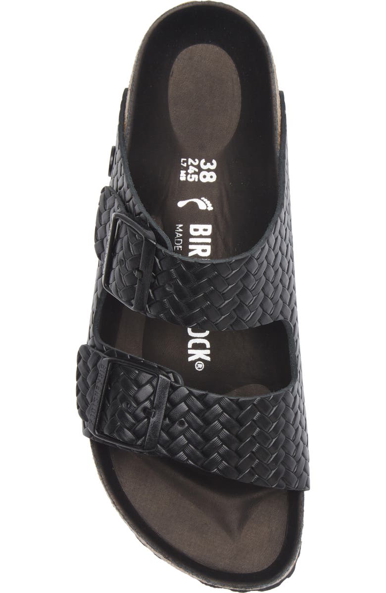 Birkenstock Arizona Woven Embossed Slide Sandal, Alternate, color, Black