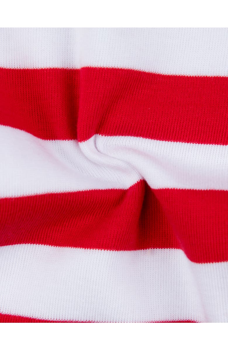 Leveret Two-Piece Striped Cotton Matching Family Holiday Pajamas, Alternate, color, Solid Red Top & Striped Pant