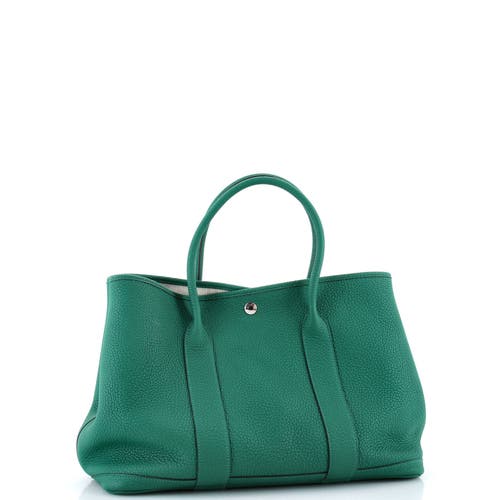 Pre-owned Hermes  Hermes Garden Party Tote Leather 36 In Green