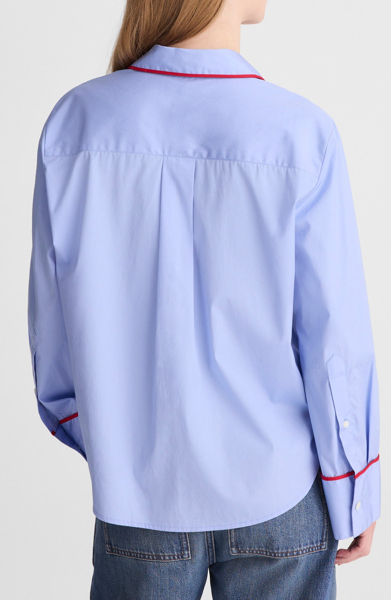 Poplin Button-Up Pajama Shirt - image 2