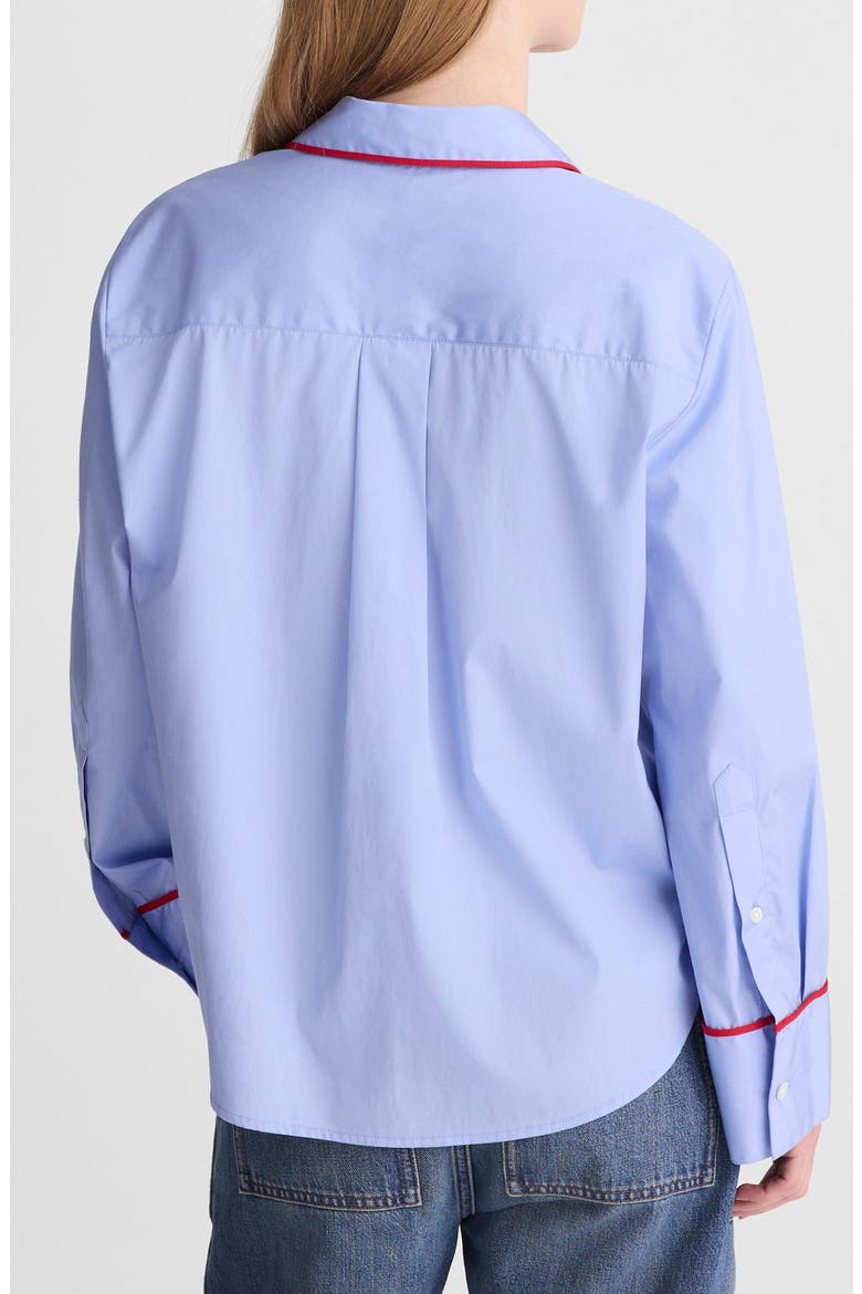 Poplin Button-Up Pajama Shirt, Alternate, color, TRANQUIL BLUE
