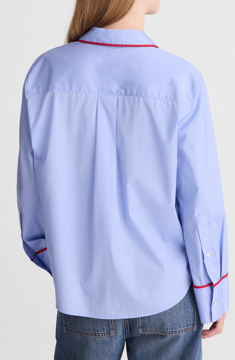 Madewell Poplin Button-Up Pajama Shirt, Alternate, color, Tranquil Blue