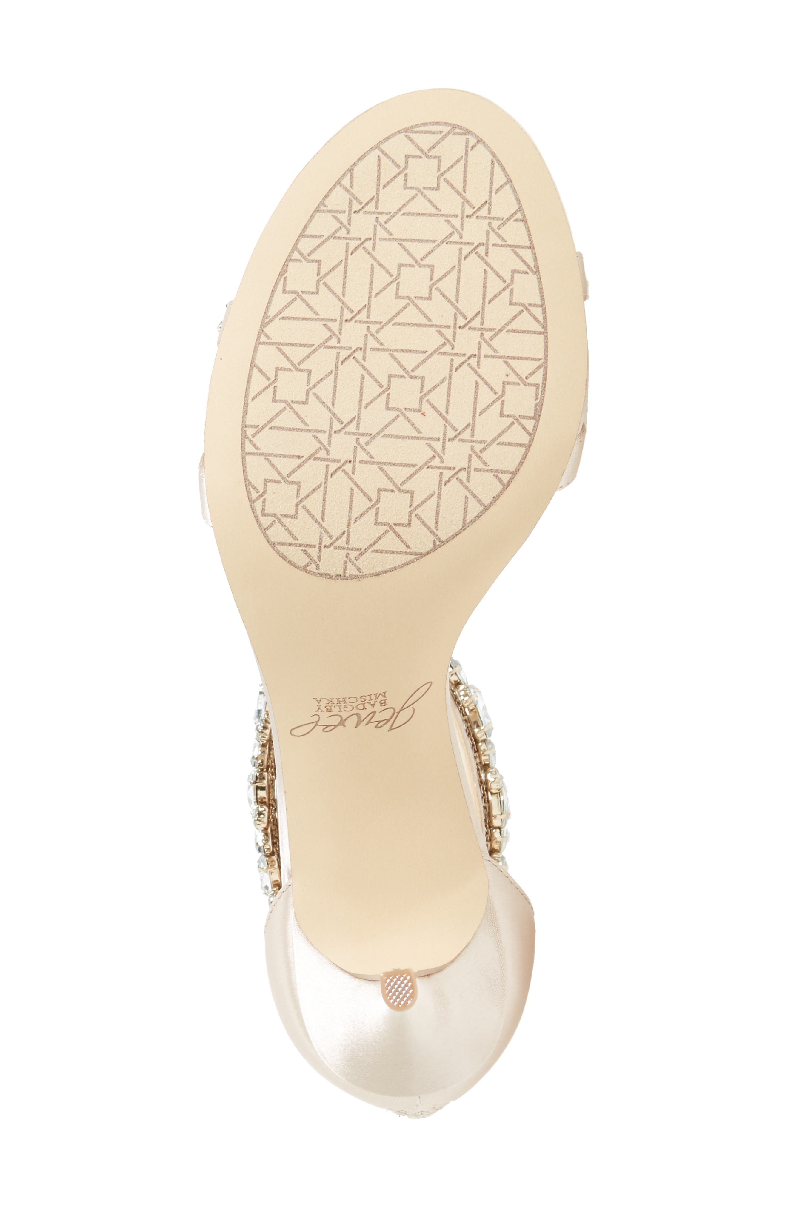 Jewel Badgley Mischka Caroline Embellished Sandal, Alternate, color, Champagne Satin