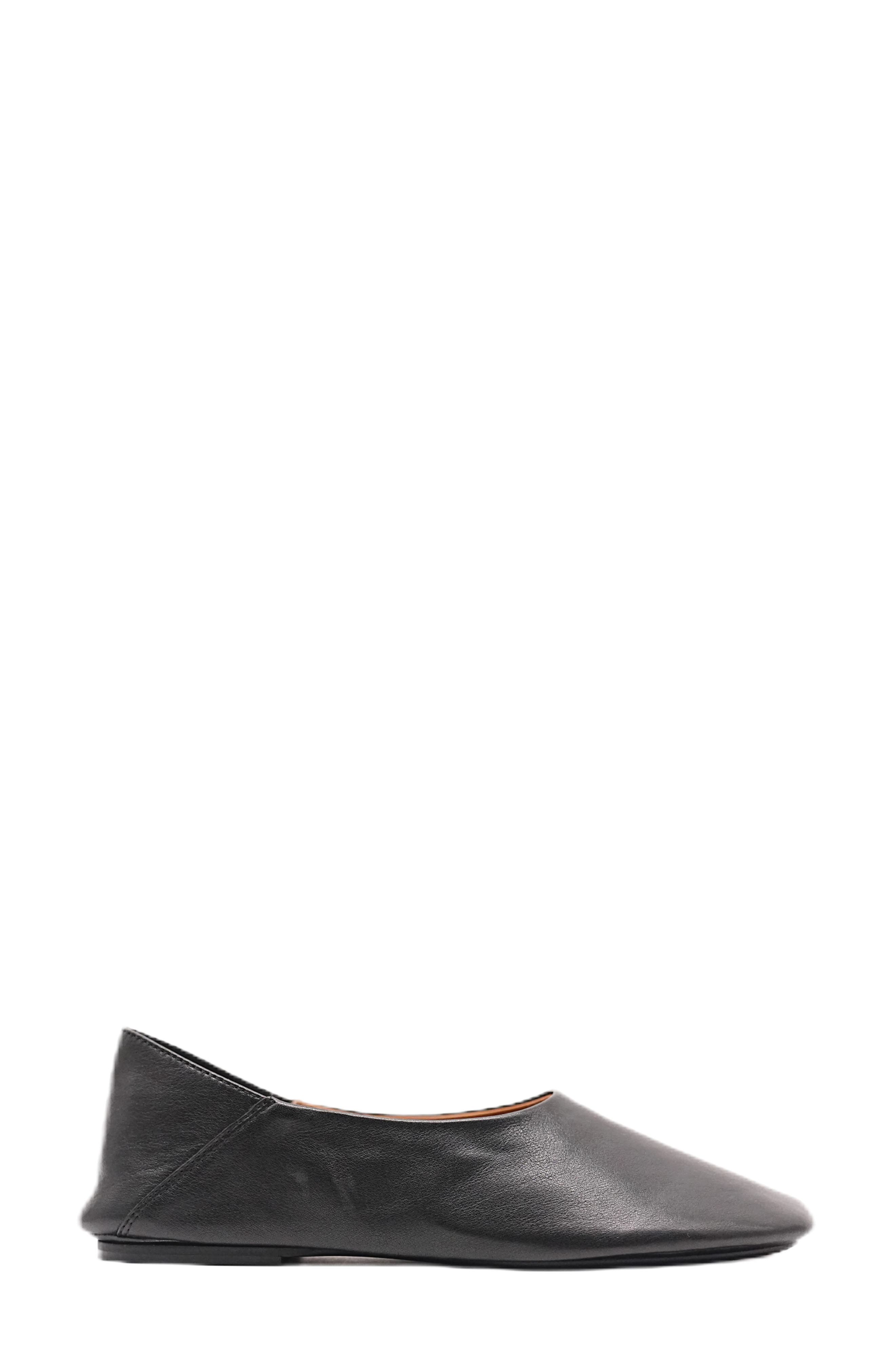 Indie Skimmer Flat, Alternate, color, BLACK LEATHER