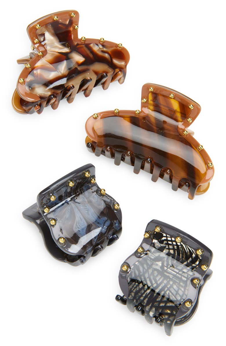 Tasha Assorted 4-Pack Metal Jaw Hair Clips, Main, color, 