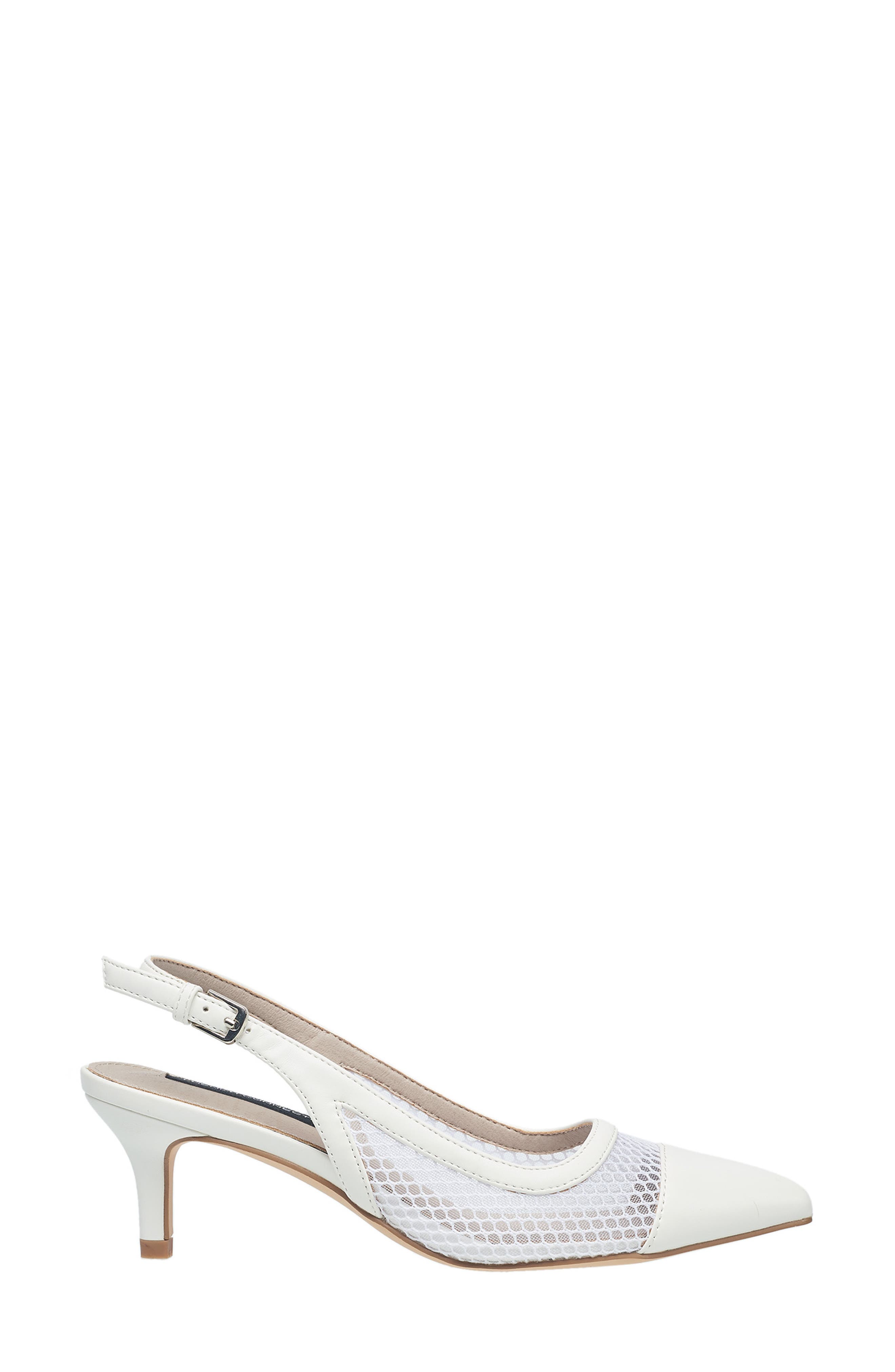 French Connection Sevra Mesh Slingback Pump, Alternate, color, White