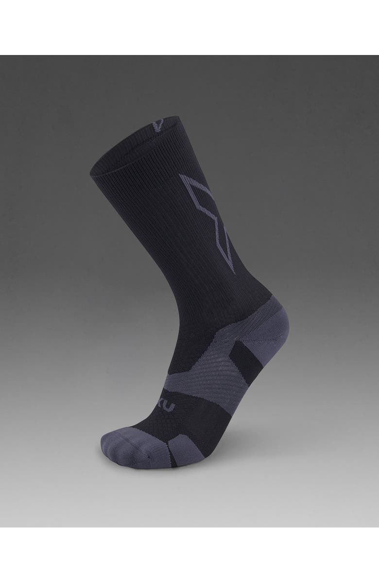 2XU Vectr Light Cushion Crew Socks, Alternate, color, Black/Titanium