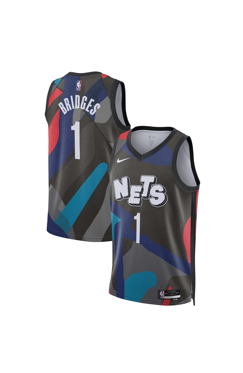 Nike Unisex Nike Mikal Bridges Black Brooklyn Nets 2023/24 Swingman Jersey - City Edition, Alternate, color, 