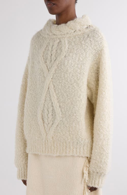 Isabel Marant Romane Irish Funnel-neck Alpaca Sweater In White