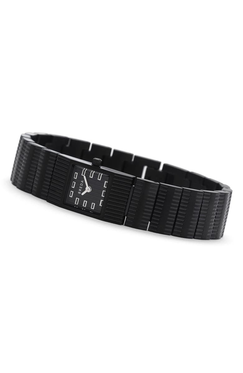 BREDA Groove Square Bracelet Watch, 16mm, Alternate, color, Black