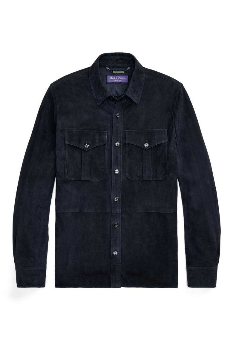 Barron Suede Shirt Jacket, Alternate, color, CLASSIC CHAIRMAN NAVY