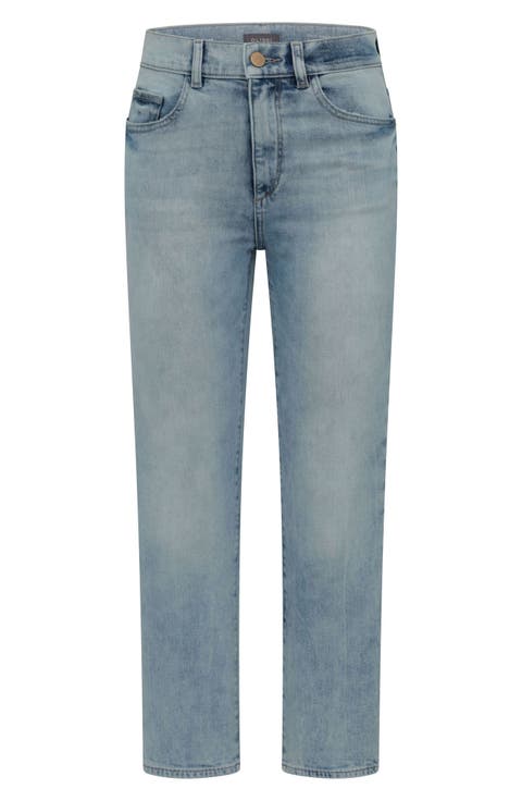Patti High Waist Ankle Straight Leg Jeans (Jet Stream)