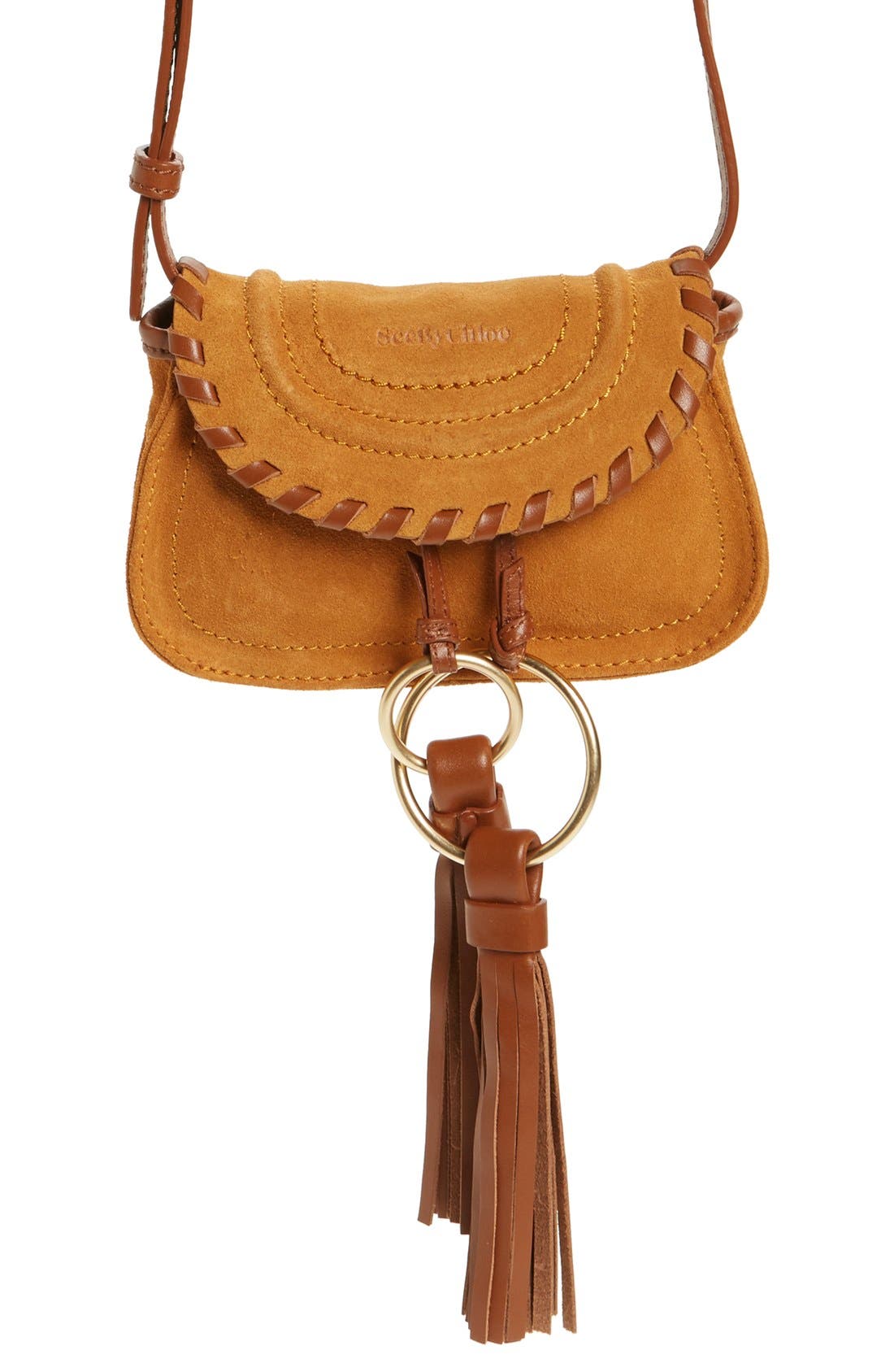 Nano Polly Leather Crossbody Bag, Main, color, HAZEL/ YELLOW