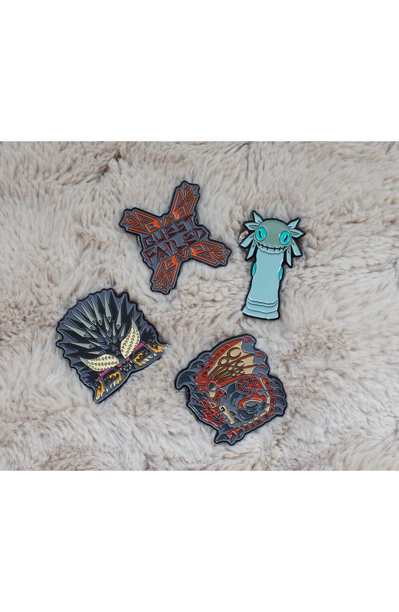 Toynk Monster Hunter World Collectible Enamel Pins | Set of 4 | Toynk Exclusive, Alternate, color, Blue