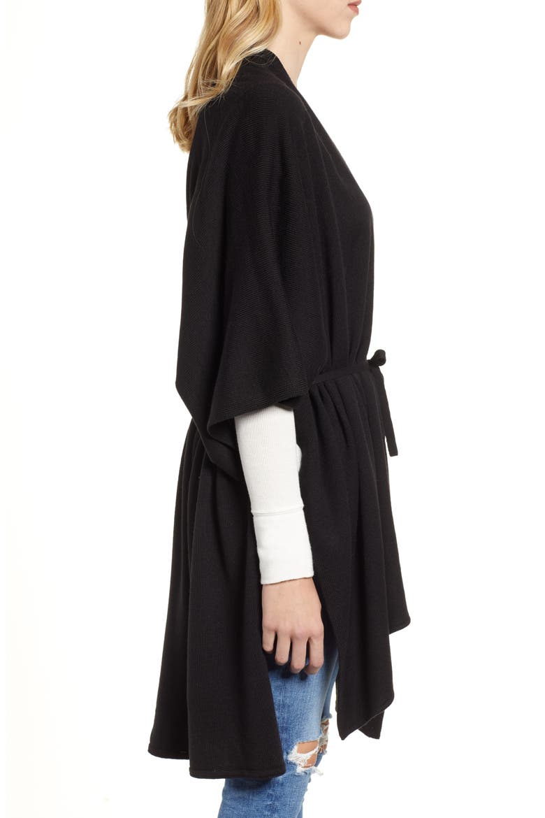 Tie Ruana, Alternate, color, BLACK