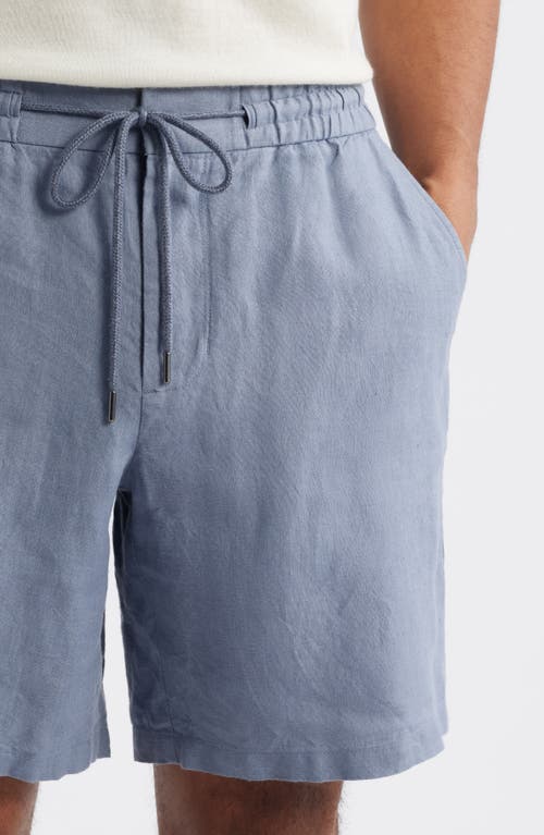 Nordstrom Hybrid City Flat Front Linen Shorts In Blue