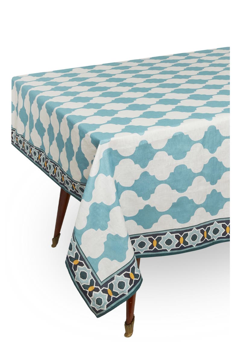 La DoubleJ Large Tablecloth, Alternate, color, Plaza Sky Blue
