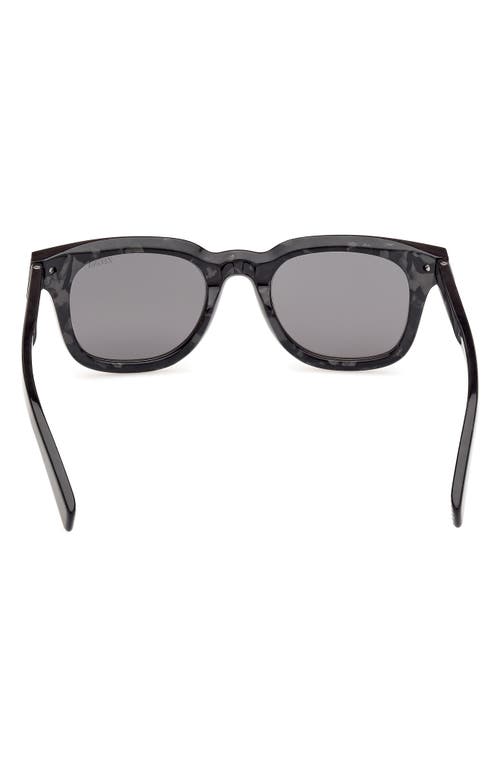 Zegna 50mm Rounfd Sunglasses In Black
